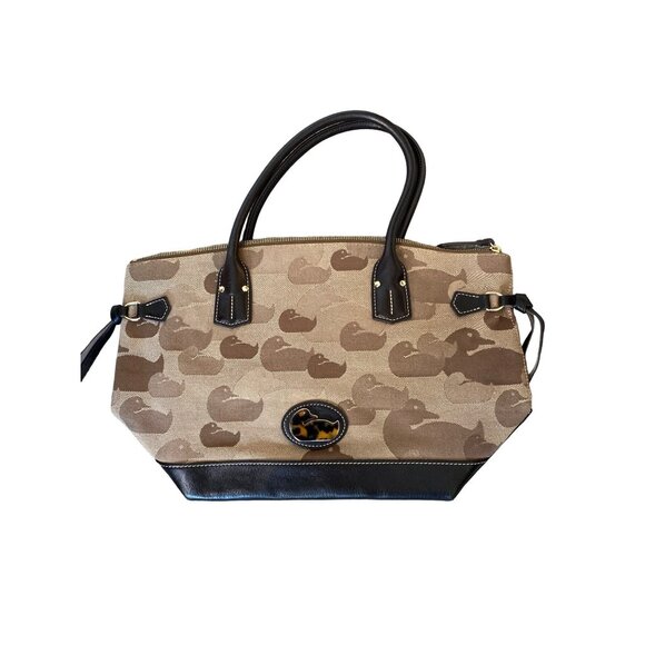 Dooney & Bourke Women's Fairfield Champosa Brown Leather & Canvas Duck Tote NWOT - Picture 1 of 9